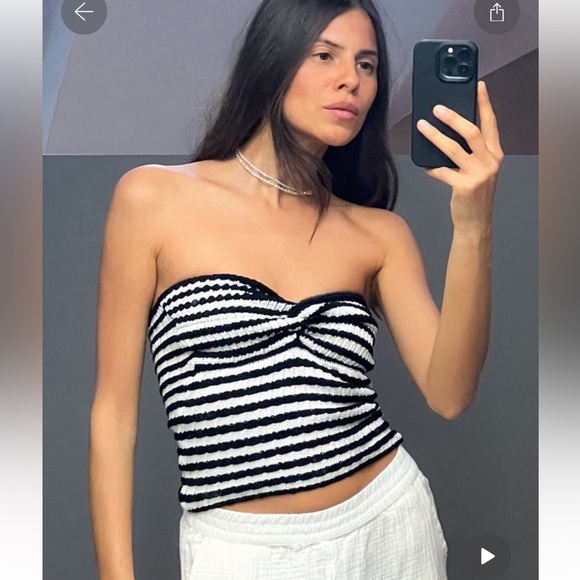na-kd Tops - Na-kd: striped twist detailed tube top